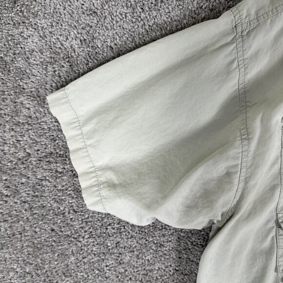Columbia PFG Shirt Mens L Beige Short Sleeve Performance Vented Fishing FLAWS - Picture 4 of 14